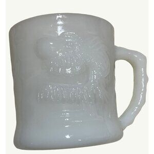 Grog White Milk Glass Mug 1970's BC Comics Johnny Hart Caveman Cup Vintage